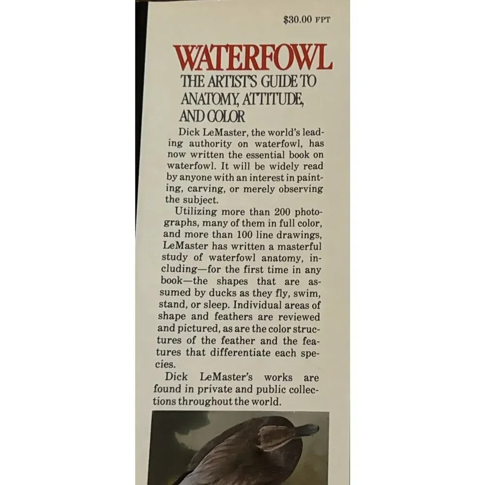 Waterfowl: The Artist's Guide to Anatomy Attitude Color Book LeMaster Richard‎